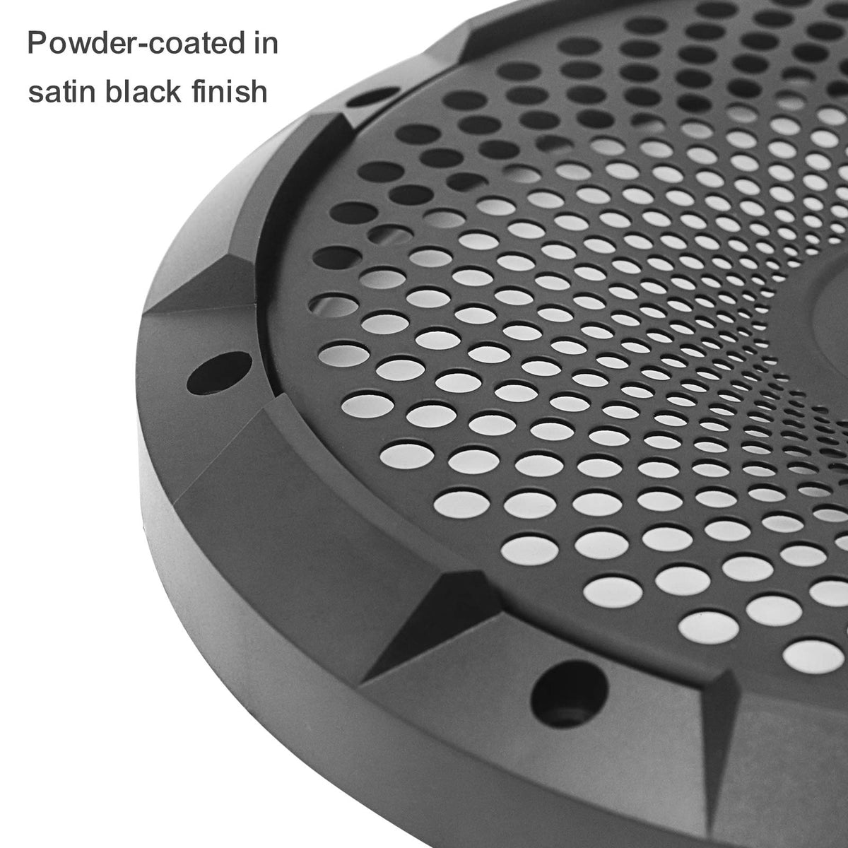 RECOIL satin-black powder coat finish resists wear in car and home setups.