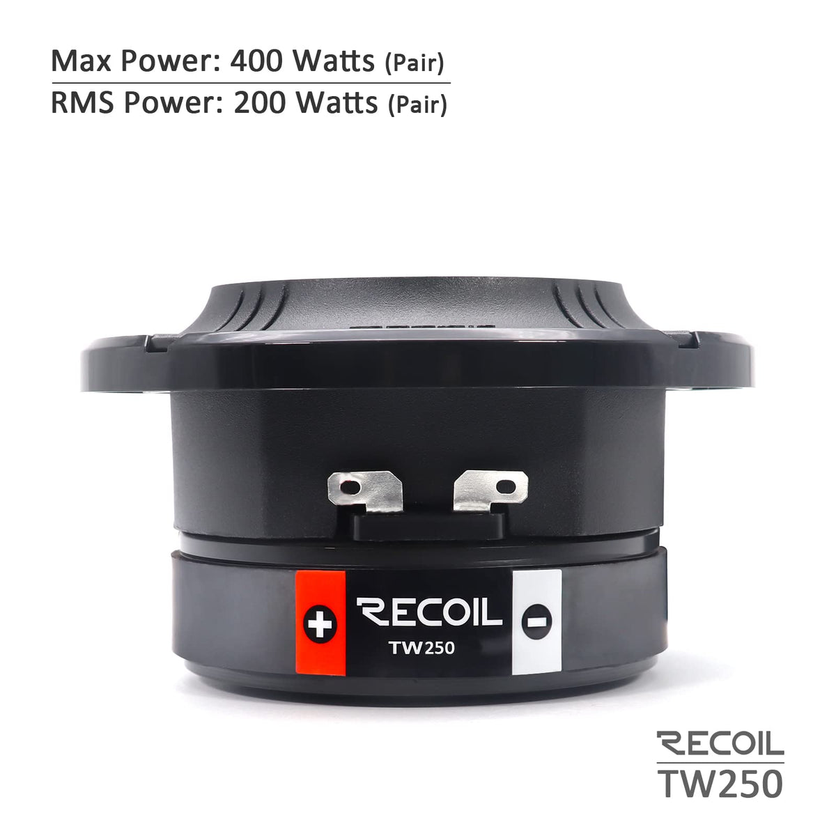 RECOIL TW250 close-up of aluminum diaphragm detailing clear treble response