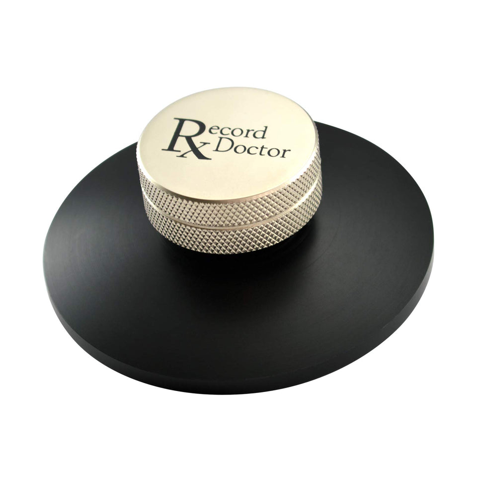 Record Doctor front view clamp showing slim profile and neat finish improving stability