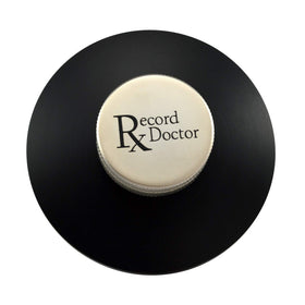 Record Doctor textured stainless knob close-up for precise clamping control and grip