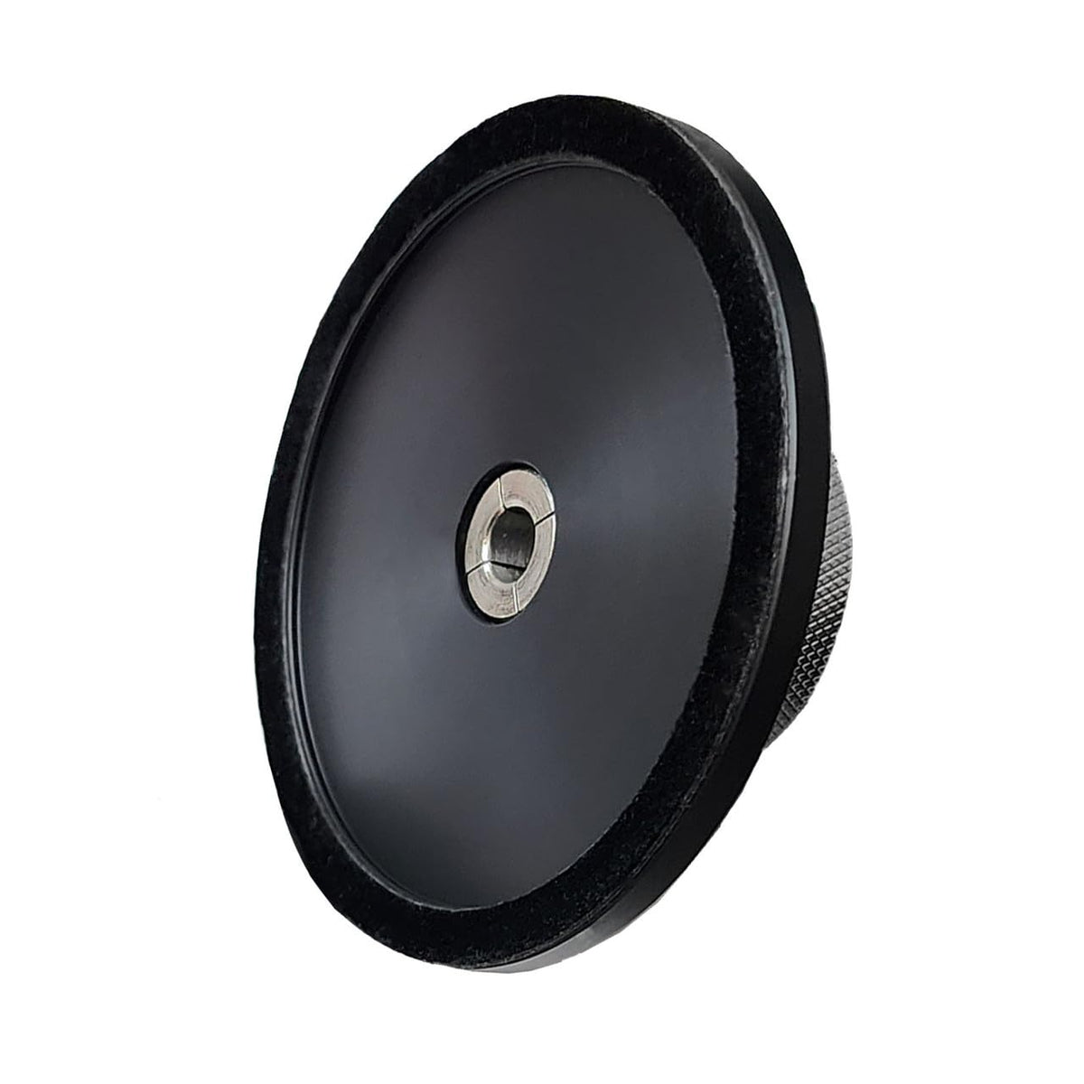 Record Doctor clamp in a listening setup demonstrating improved playback stability and clarity