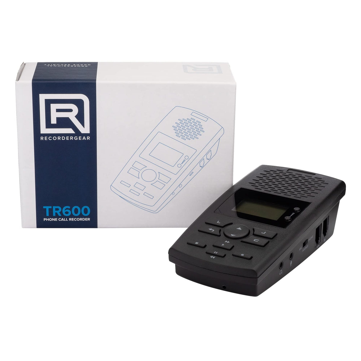 RecorderGear TR600 on desk shows cross-line compatibility for flexible recording.