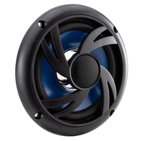 RecPro 6-inch exterior speaker front view showing compact black grille and mounting benefits