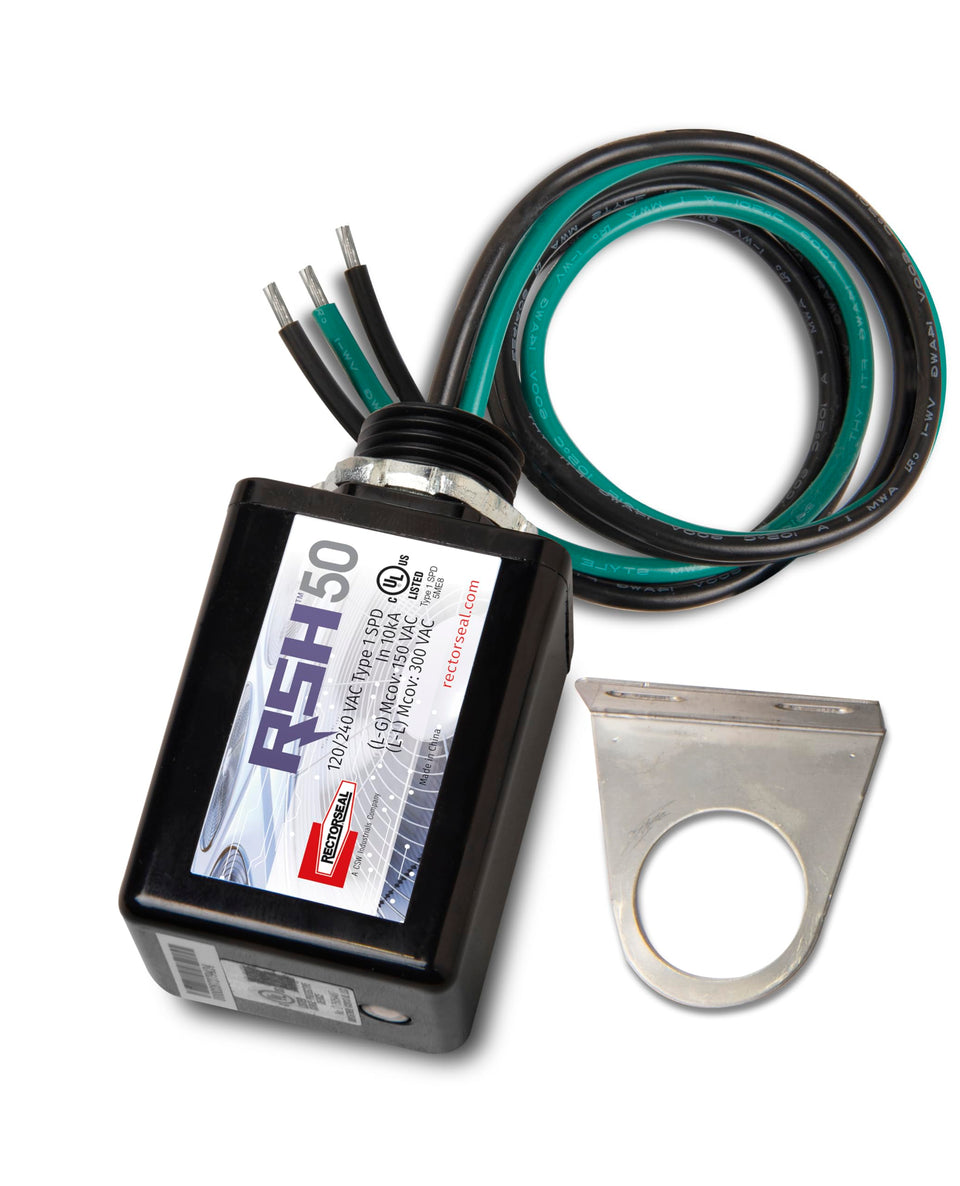 RectorSeal RSH-50 surge protector panel installation protects HVAC equipment from surges