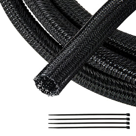 Close-up of Red Wolf braided sleeve showing split design for easy routing