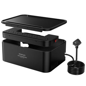 Redagod front view showing outlets and USB ports, organized charging benefit