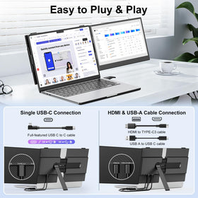 Redalf dual-monitor extension supports extended, mirrored, and portrait modes.