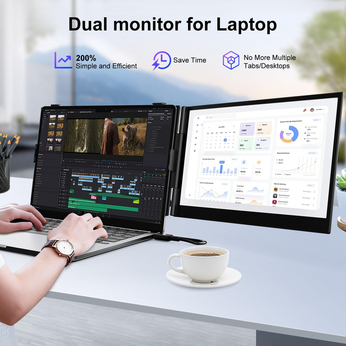 Redalf IPS 14-inch monitor with vibrant on-the-go visuals.