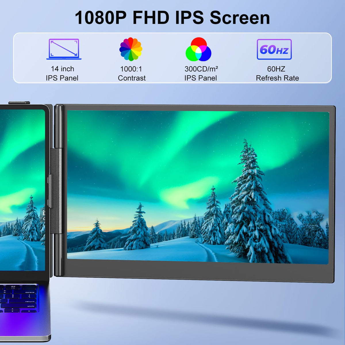 Redalf plug-and-play monitor with hassle-free setup on laptops.