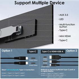 Redalf portable monitor with plug-and-play ports for quick connections