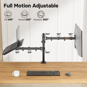 Redbat showing both c-clamp and grommet mount options for easy desk installation