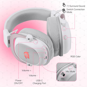 Redragon H510 Pro in line controls for easy volume and mic mute during gameplay