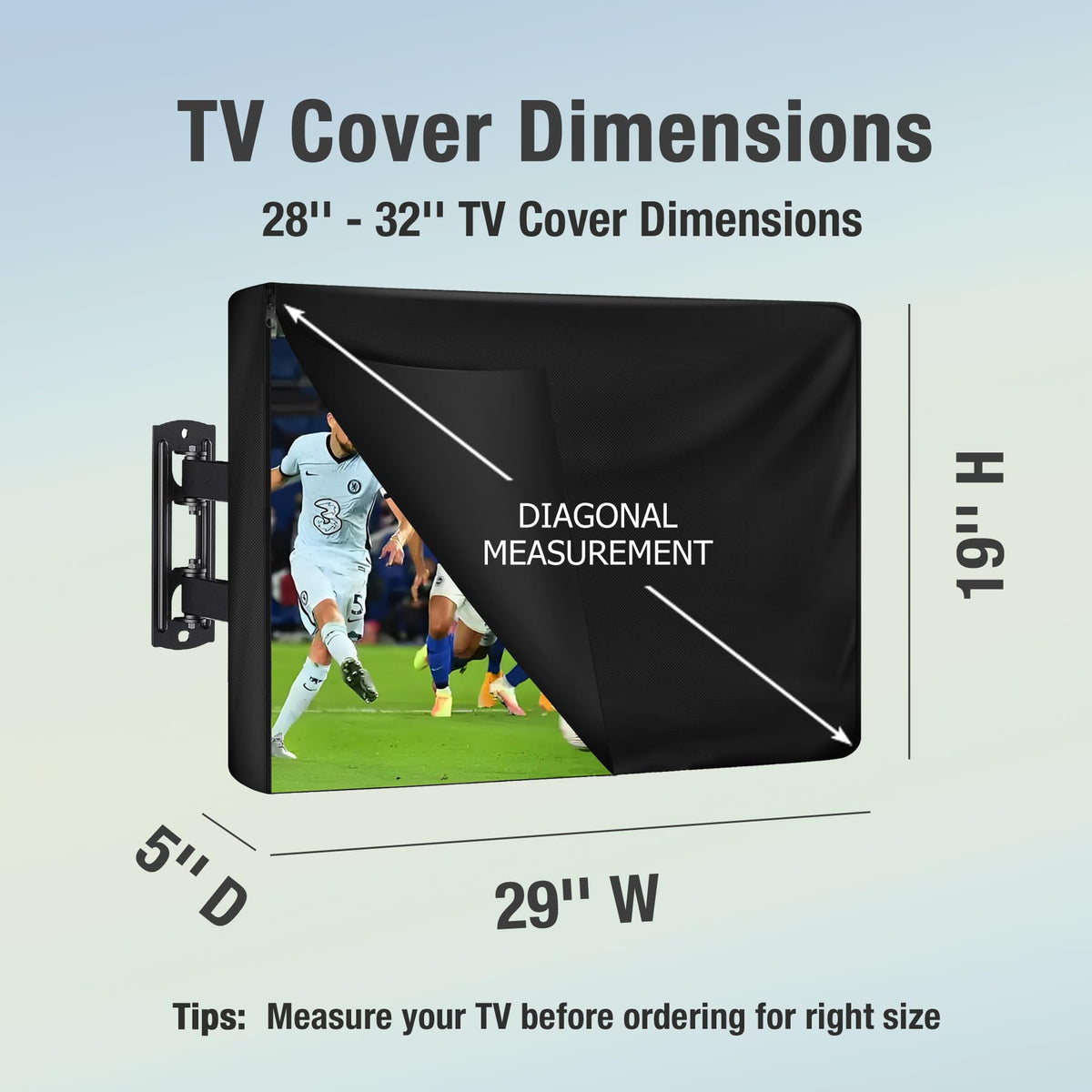 REDRICH zipper detail on the outdoor TV cover showing side access