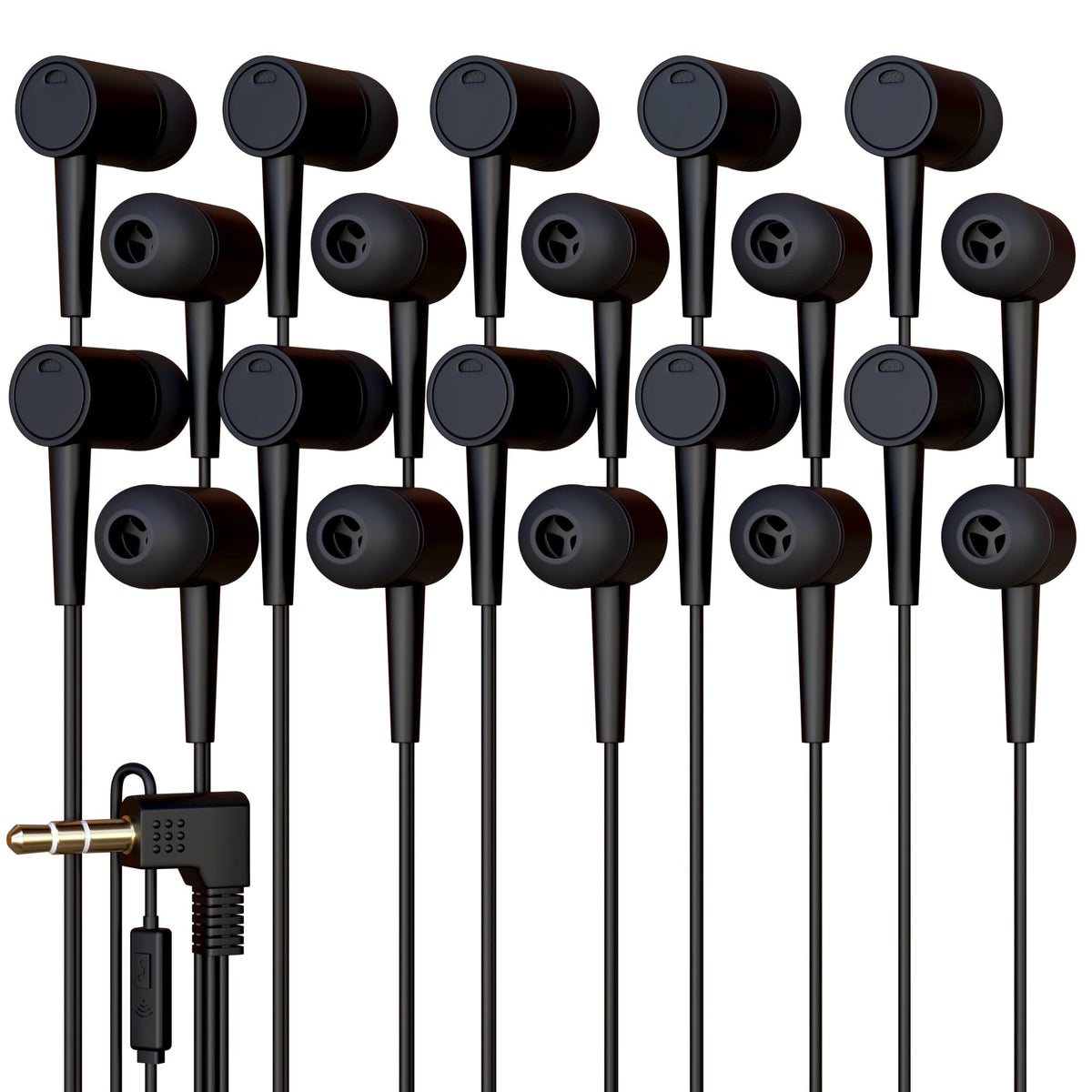 Redskypower 20-pack bulk wired earbuds provide classroom-ready listening.