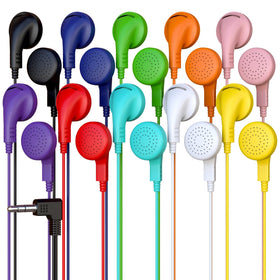 Redskypower 20-pack earphones with mixed colors for classroom testing use