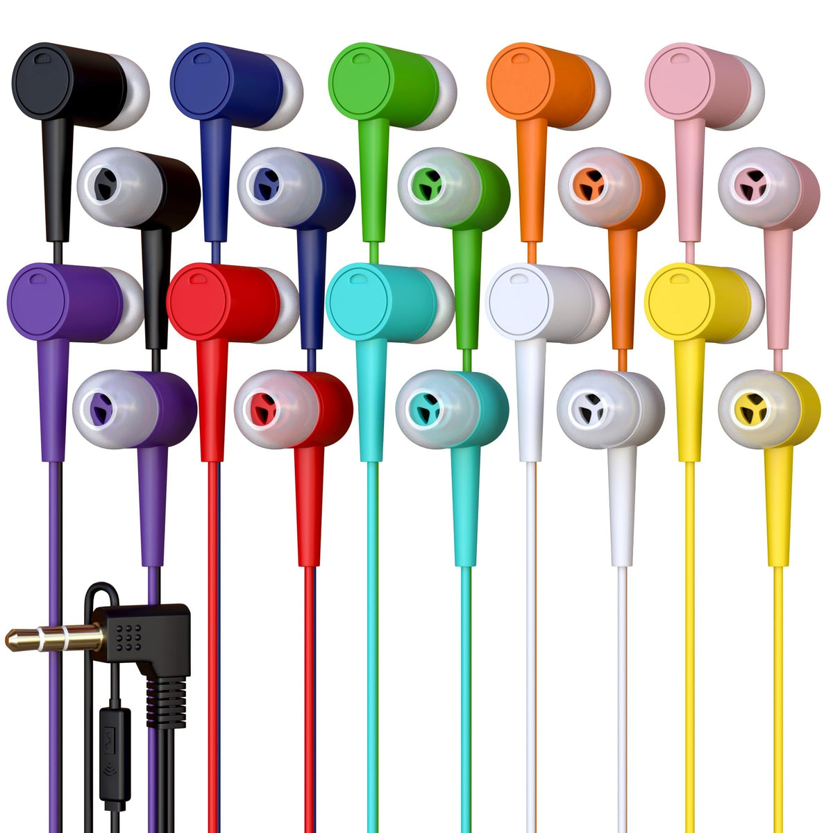Redskypower wired earbuds with microphone for classroom use and clear calls.