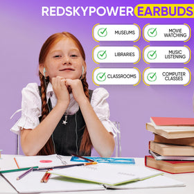Redskypower earphones with a 4ft tangle-free cable for easy classroom use