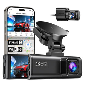 REDTIGER dash cam front 4K view captures license plates clearly.
