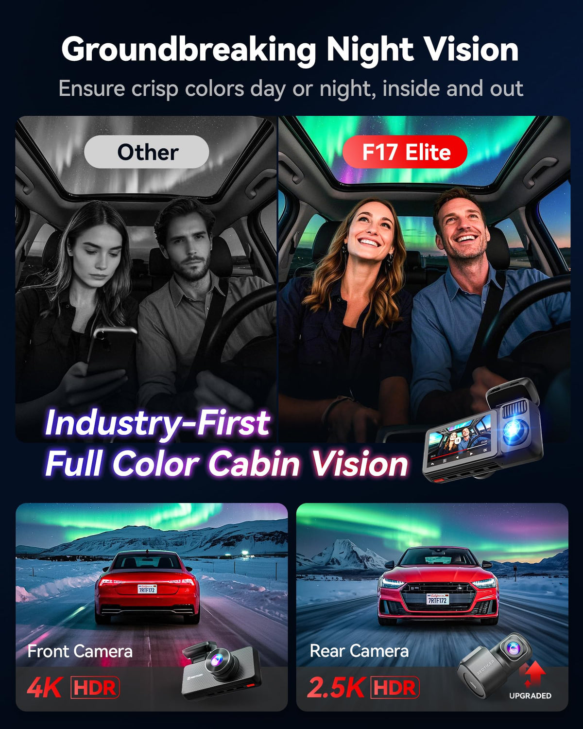 Redtiger F17 Elite cabin 1080p camera provides interior clarity
