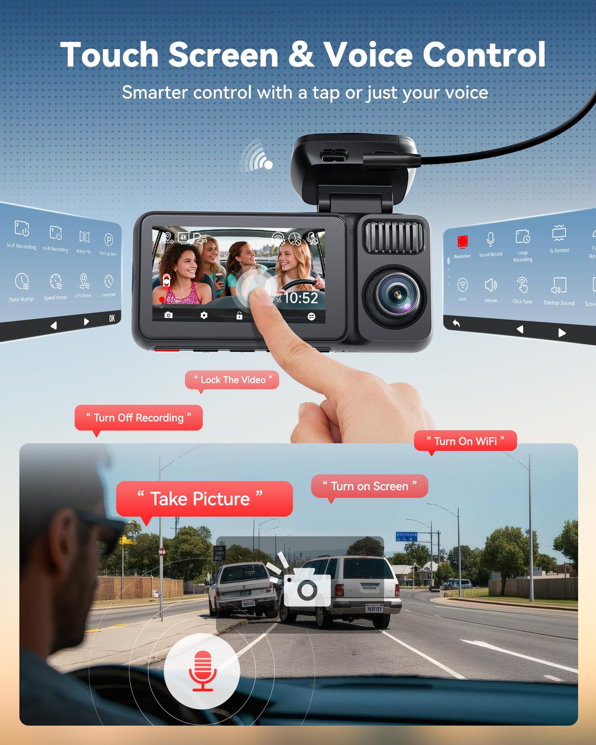 REDTIGER F17 Plus 5.8GHz WiFi for fast video transfers to your phone
