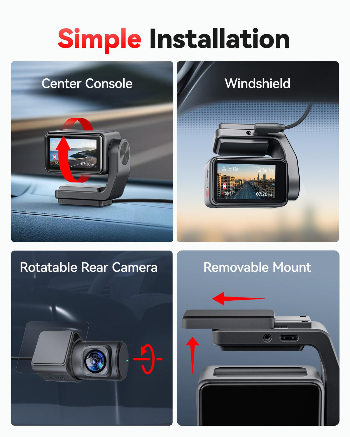 REDTIGER F4 Pro voice control dash camera for hands-free driving