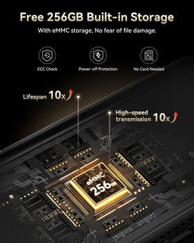 REDTIGER F77 V2 256GB eMMC storage reduces card swapping