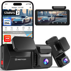 REDTIGER F77 V2 front camera in 4K captures license plates and signs at night