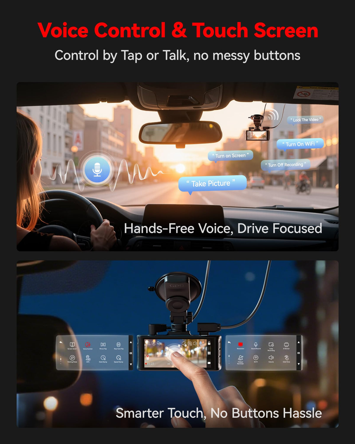 REDTIGER F7N TOUCH built-in GPS logs location and speed data
