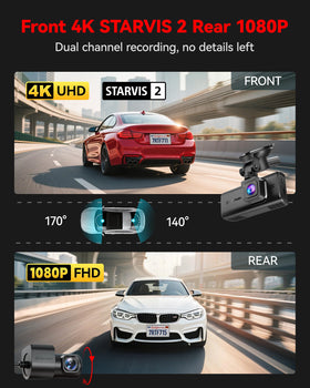 REDTIGER F7N TOUCH rear 1080p camera provides rear-view safety footage