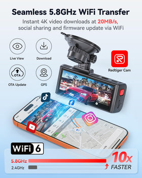 RedTIGER F7NA 5GHz WiFi enables quick footage transfer