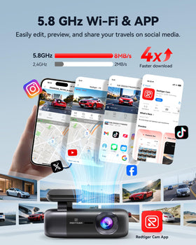 REDTIGER F9 58GHz WiFi app control enables fast live view and quick download.