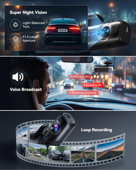 REDTIGER F9 G-Sensor and parking mode protect your car when parked.