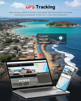 REDTIGER dash cam logs GPS data like route and speed.