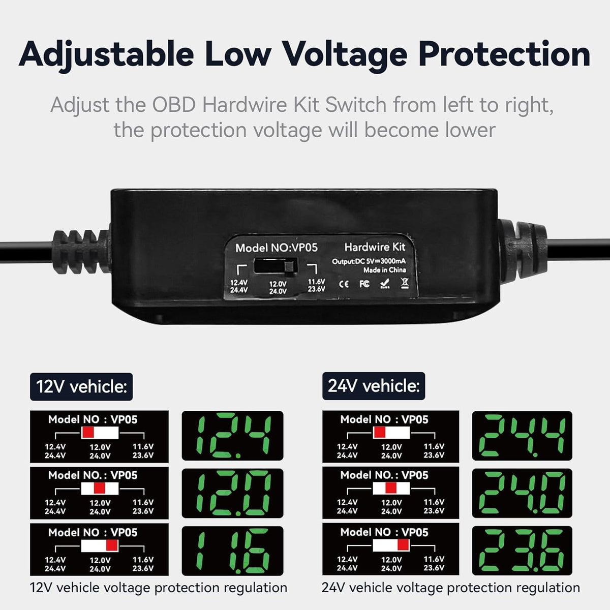 REDTIGER OBD plug inserted under dash offering convenient power access