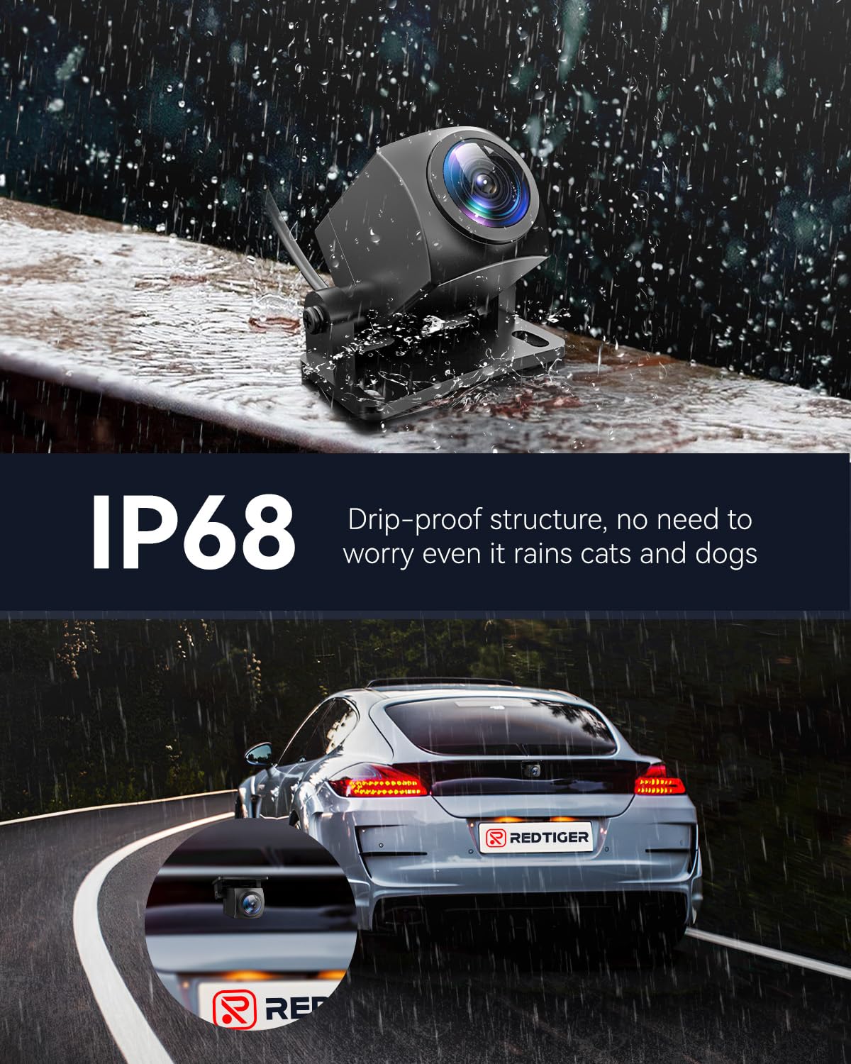 REDTIGER original rear camera for dash cams fits REDTIGER models.