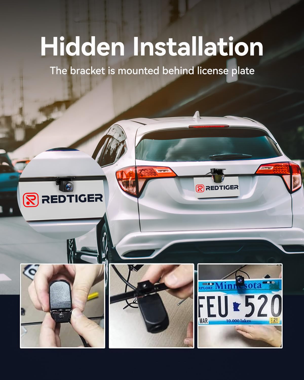 REDTIGER rear-camera cable assembly simplifies connection and tidy routing.