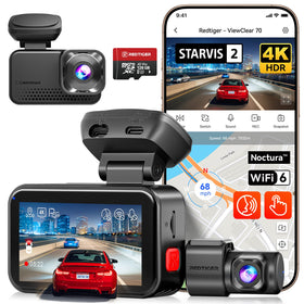 Redtiger VC70 front camera delivers 4K and 2.5K detail for clear driving records.
