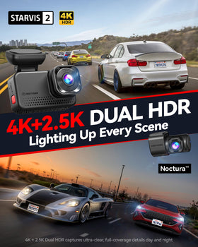 Redtiger VC70 rear camera provides 2.5K footage for complete incident evidence.