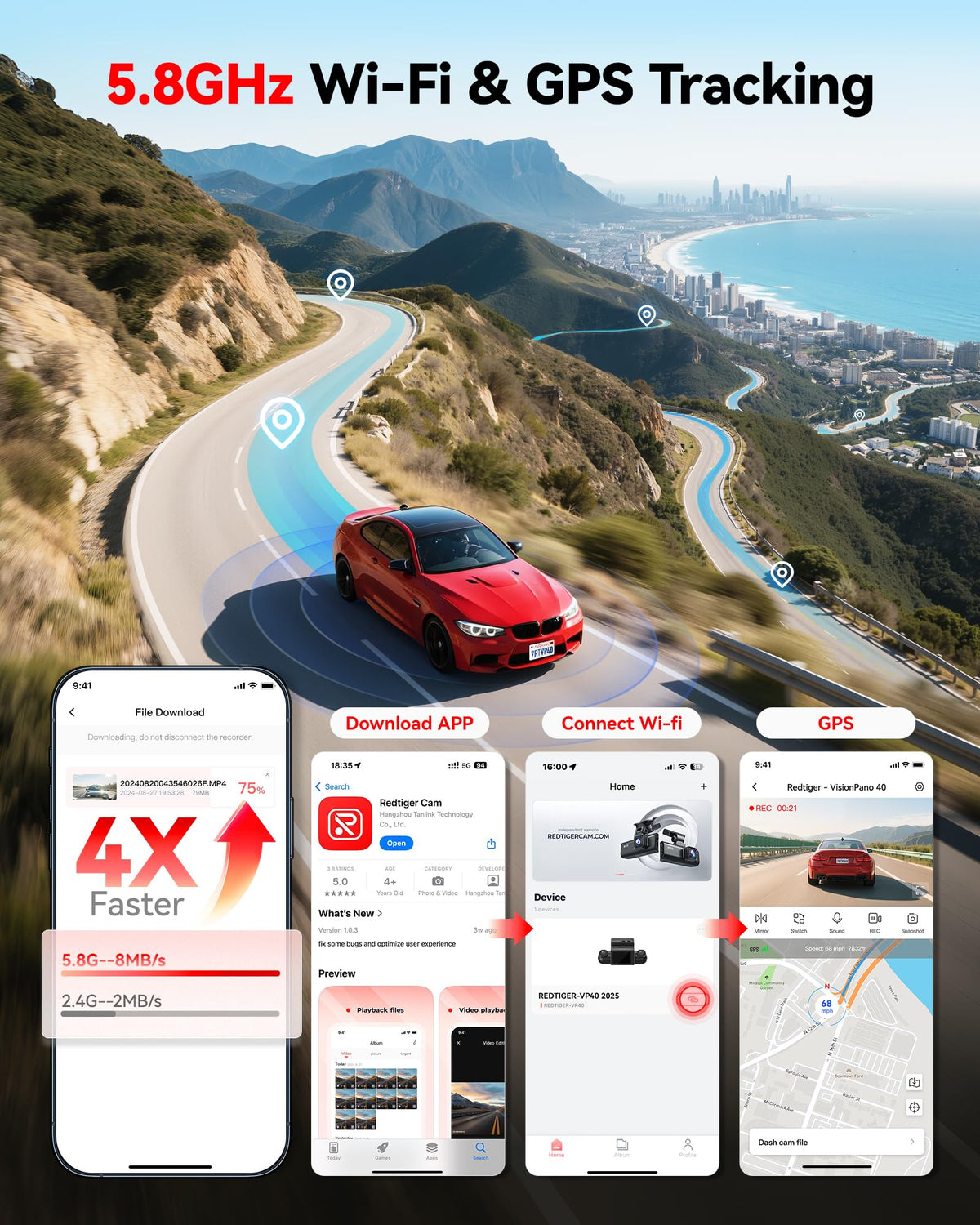 Redtiger VP40 interior cabin view helps monitor passengers and drivers.