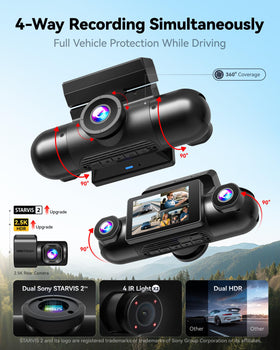 Redtiger VP40 rear camera captures license plates with HDR in day or night.