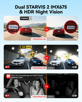 Redtiger VP40 right-side camera complements 360 coverage for comprehensive protection.