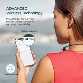 Redzoo neckband headphones 8mm drivers deliver clear stereo sound with depth.
