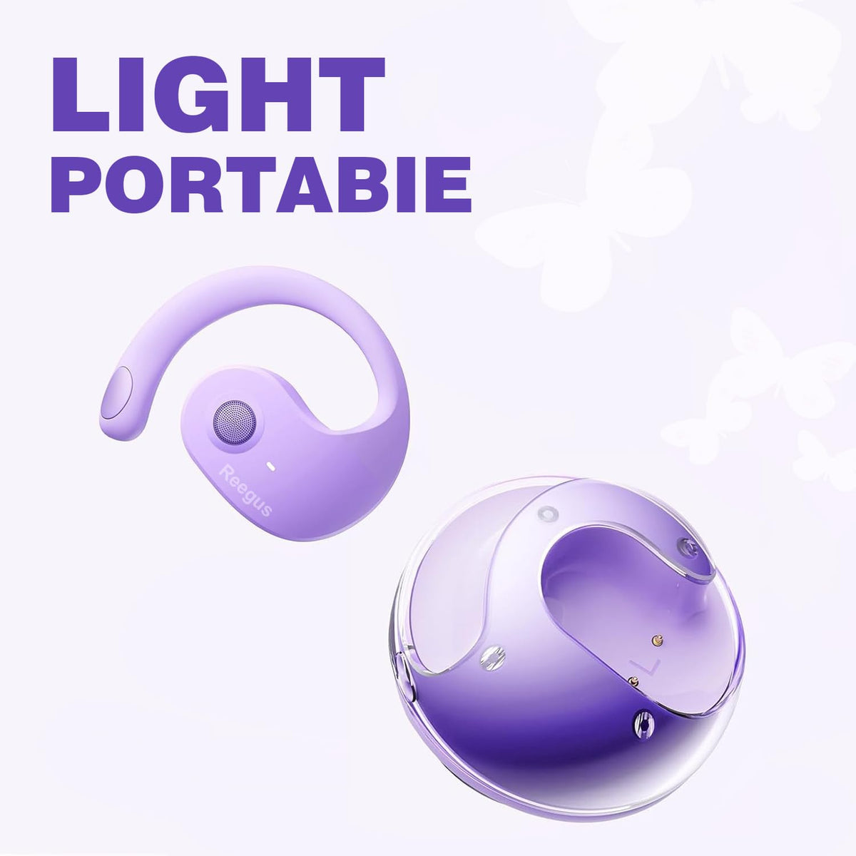 Reegus side profile open-ear design for comfortable airflow