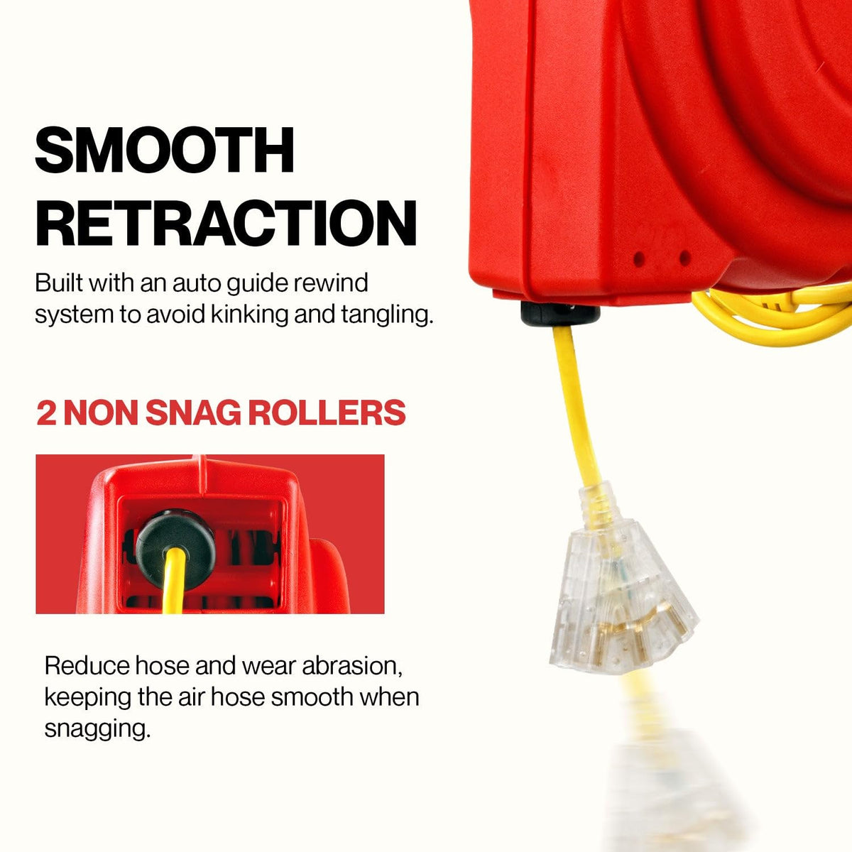 ReelWorks indoor/outdoor reel design offers versatile power access.