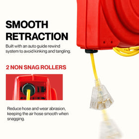 ReelWorks indoor/outdoor reel design offers versatile power access.
