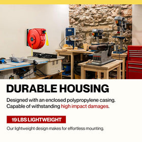 ReelWorks triple-tap connector with 3-prong plug for convenient multi-outlet power.