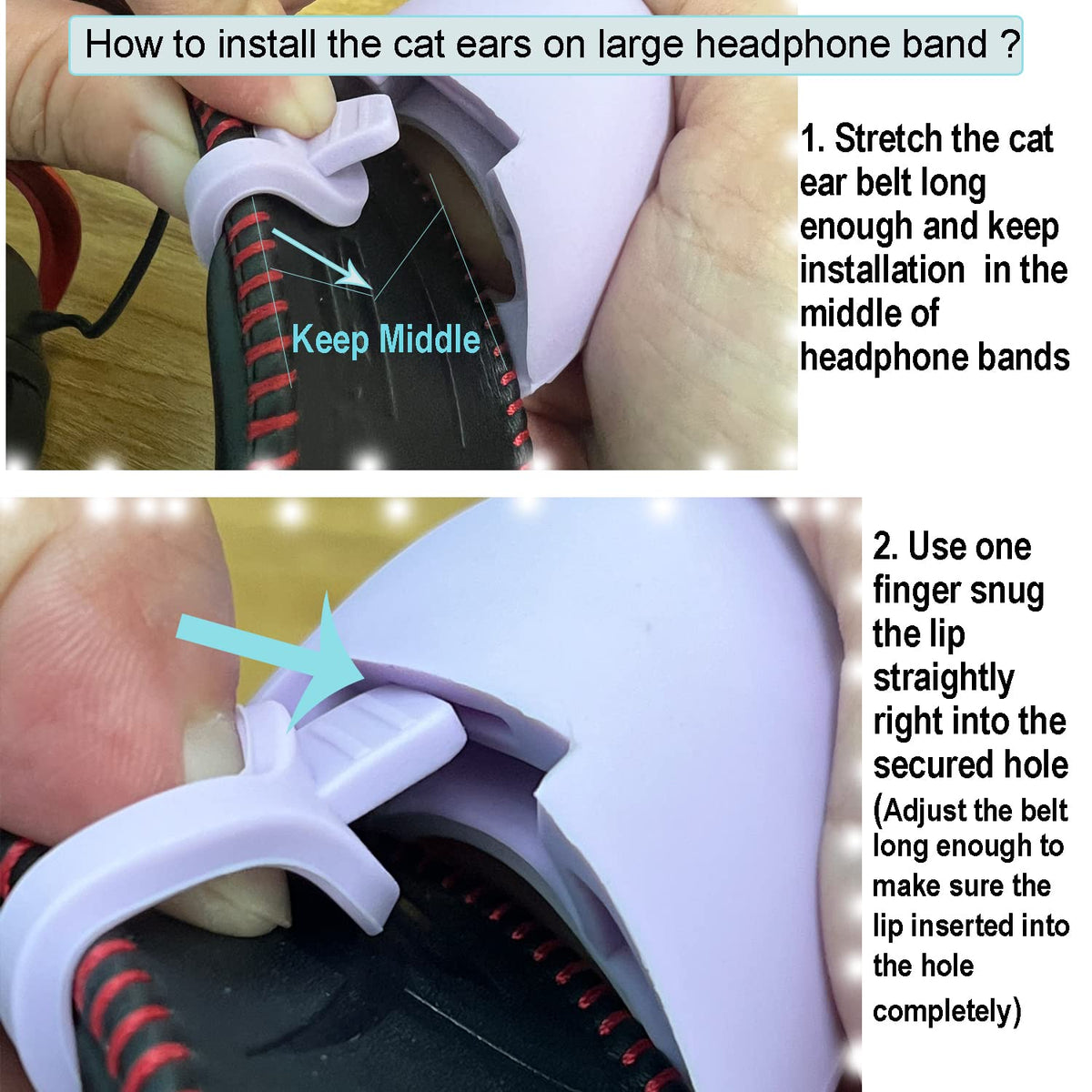 REEYEAR cat ears beside ruler depicting compact size and compatibility benefit