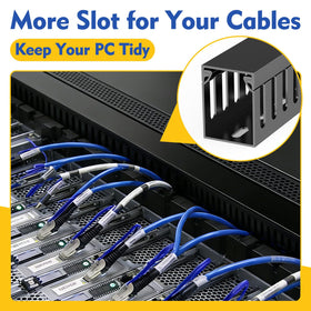 REFLYING black desk cable channel close-up showing slim profile.