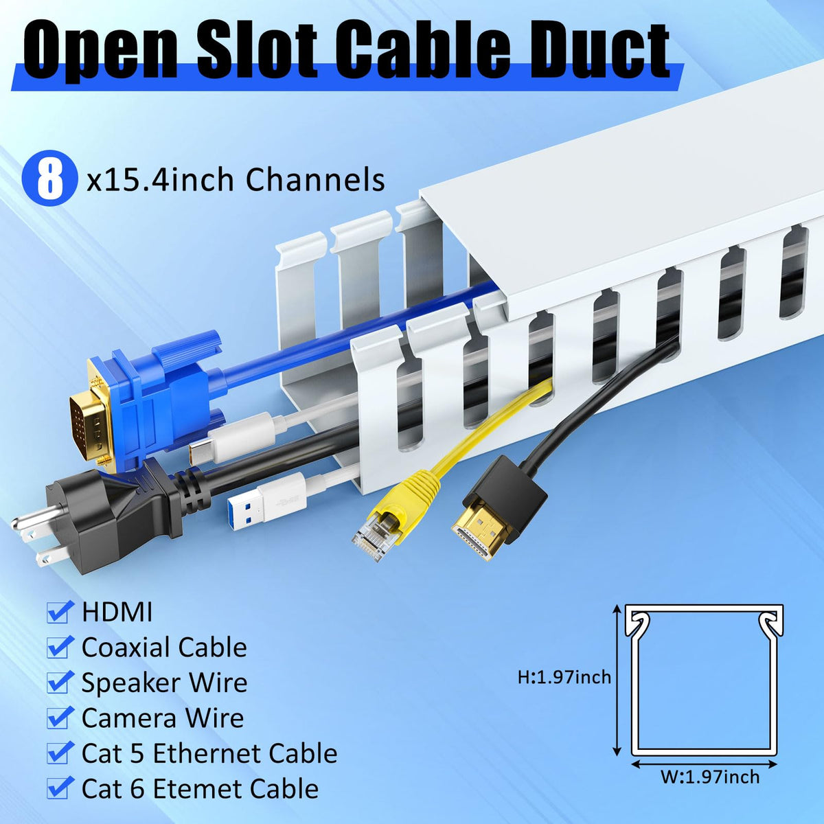 REFLYING close-up of open slot and snap-on cover for easy cable access