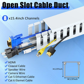 REFLYING close-up of open slot and snap-on cover for easy cable access